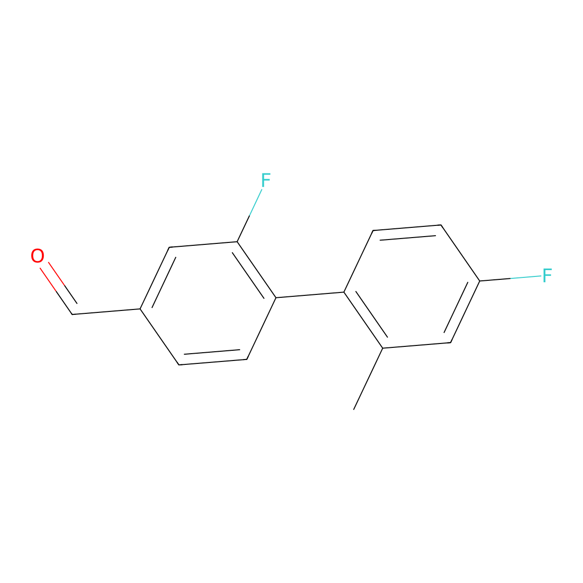 2,4'-Difluoro-2'-methyl[1,1'-biphenyl]-4-carboxaldehyde molecular structure, CAS 1542669-49-7