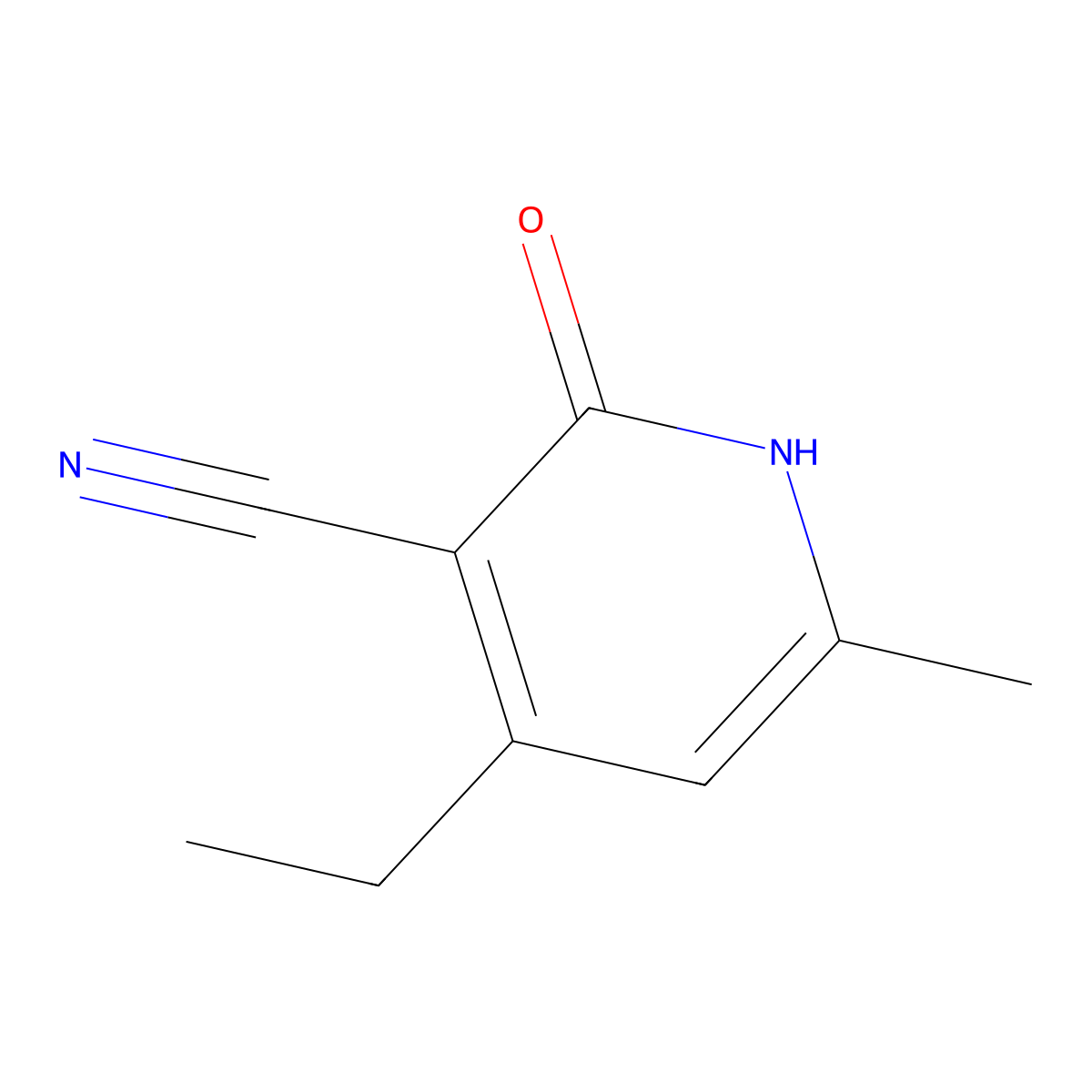 4-Ethyl-6-methyl-2-oxo-1,2-dihydropyridine-3-carbonitrile molecular structure, CAS 154267-51-3
