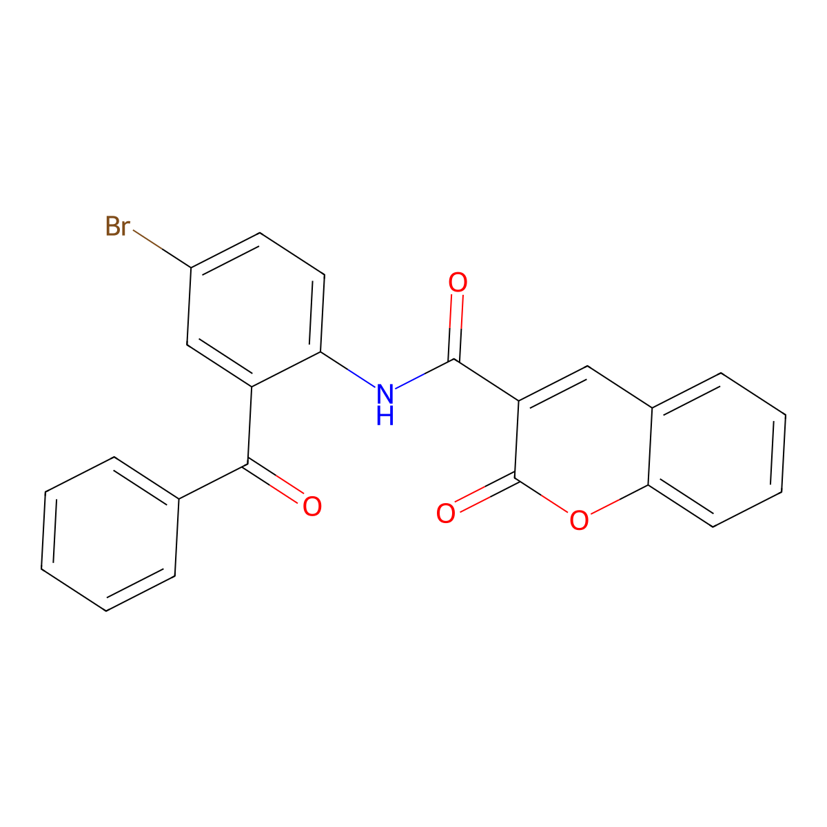 N-(2-benzoyl-4-bromophenyl)-2-oxo-2H-chromene-3-carboxamide molecular structure, CAS 154267-55-7