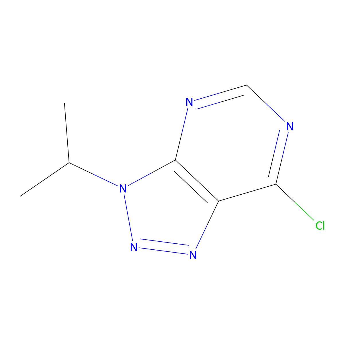 7-chloro-3-(propan-2-yl)-3H-[1,2,3]triazolo[4,5-d]pyrimidine molecular structure, CAS 1542673-15-3