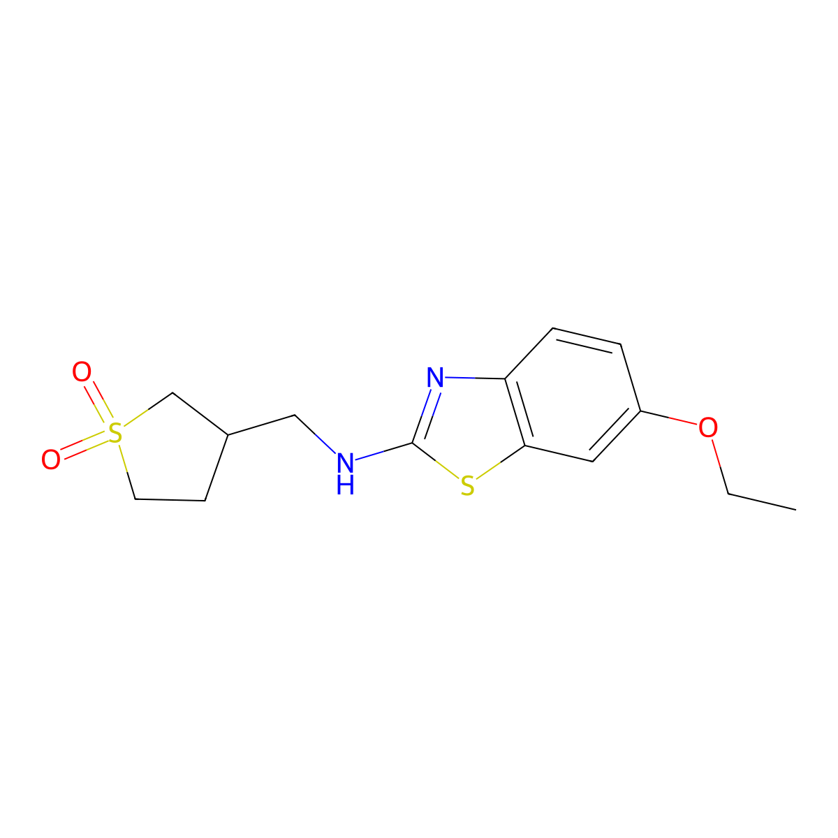 3-{[(6-Ethoxy-1,3-benzothiazol-2-yl)amino]methyl}-1lambda-thiolane-1,1-dione molecular structure, CAS 1542674-08-7