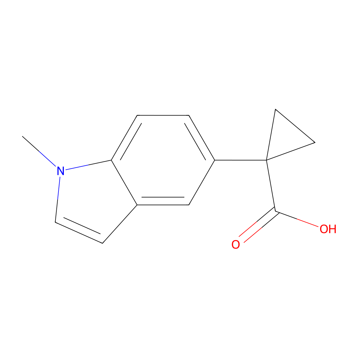 1-(1-Methyl-1H-indol-5-YL)cyclopropane-1-carboxylic acid molecular structure, CAS 1542679-37-7