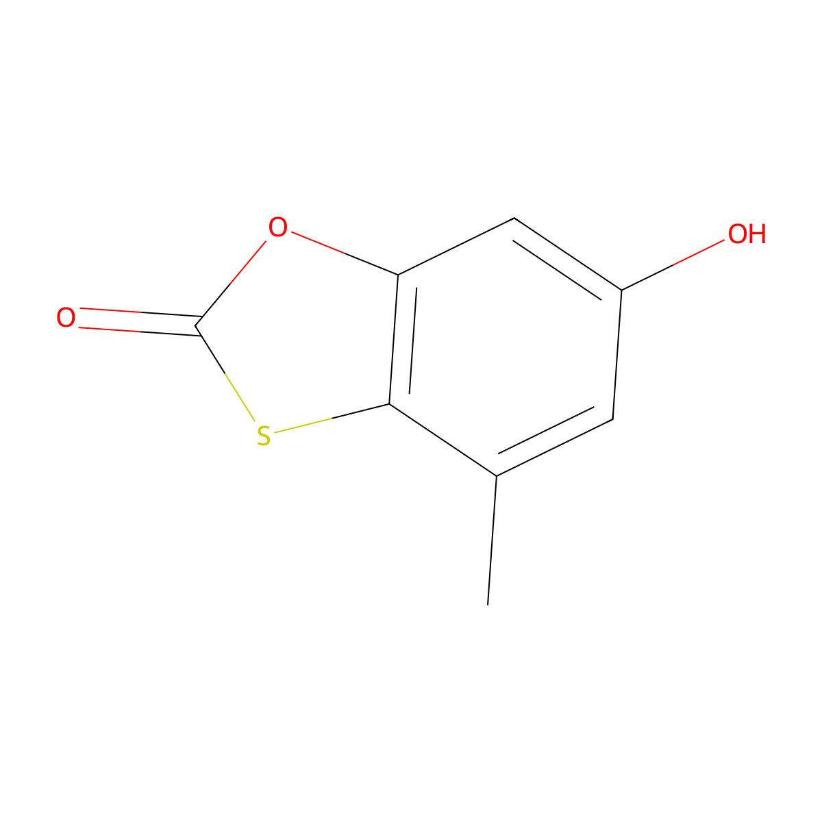 6-hydroxy-4-methyl-2H-1,3-benzoxathiol-2-one molecular structure, CAS 154268-42-5