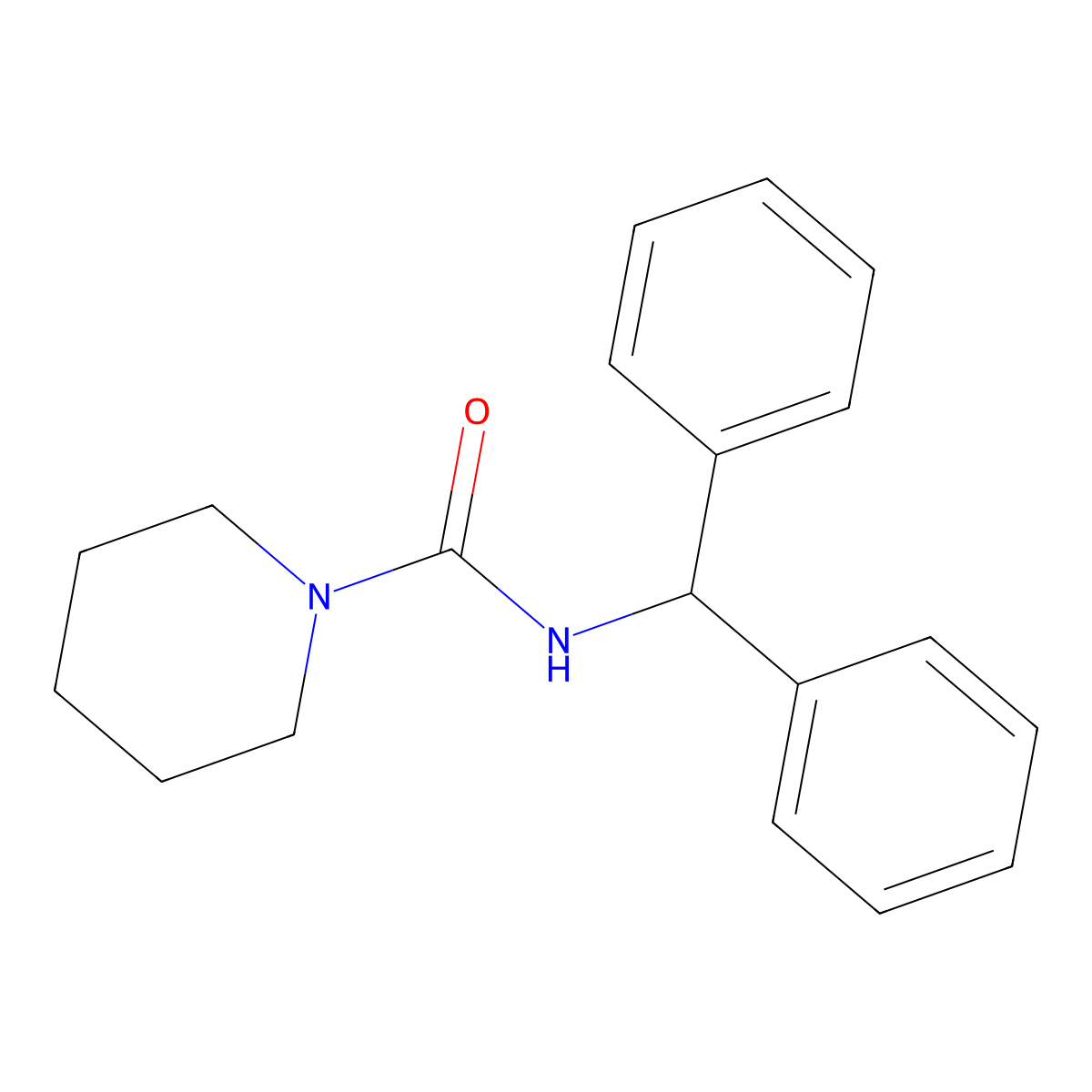 N-benzhydrylpiperidine-1-carboxamide molecular structure, CAS 15427-67-5
