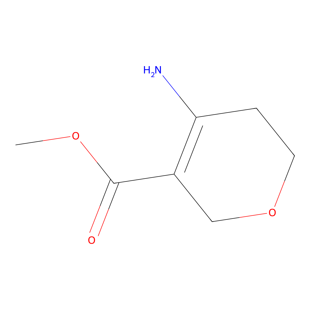 Methyl 4-amino-5,6-dihydro-2H-pyran-3-carboxylate molecular structure, CAS 1542711-49-8