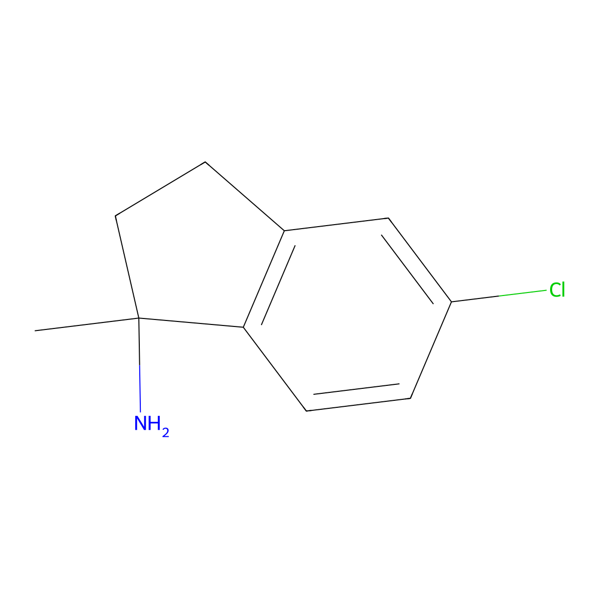 5-Chloro-1-methyl-2,3-dihydro-1H-inden-1-amine molecular structure, CAS 1542727-74-1