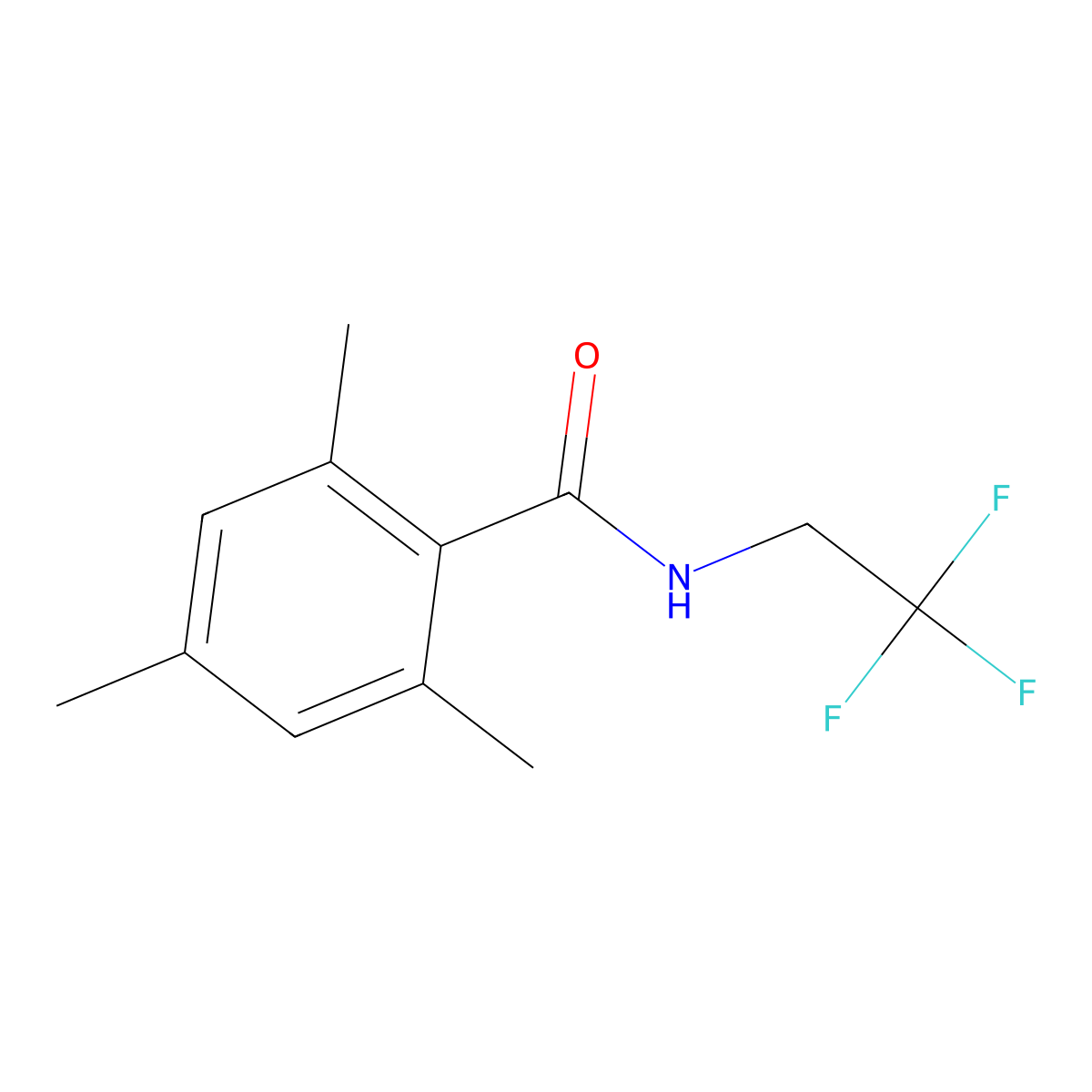 2,4,6-Trimethyl-N-(2,2,2-trifluoroethyl)benzamide molecular structure, CAS 1542735-45-4