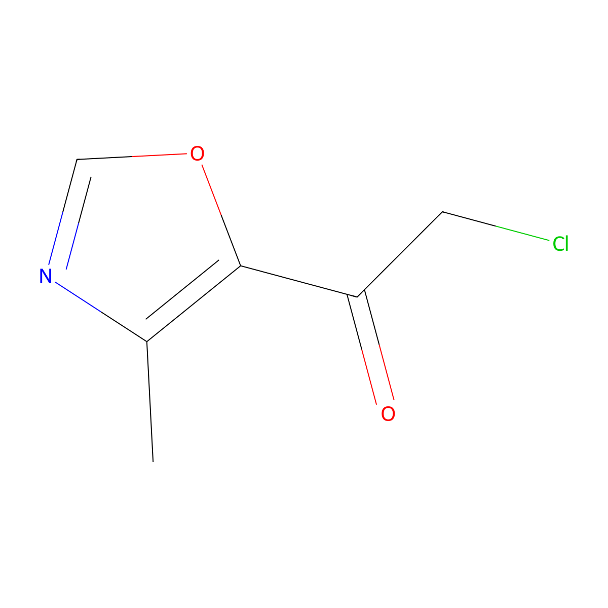2-Chloro-1-(4-methyl-1,3-oxazol-5-yl)ethan-1-one molecular structure, CAS 1542746-09-7