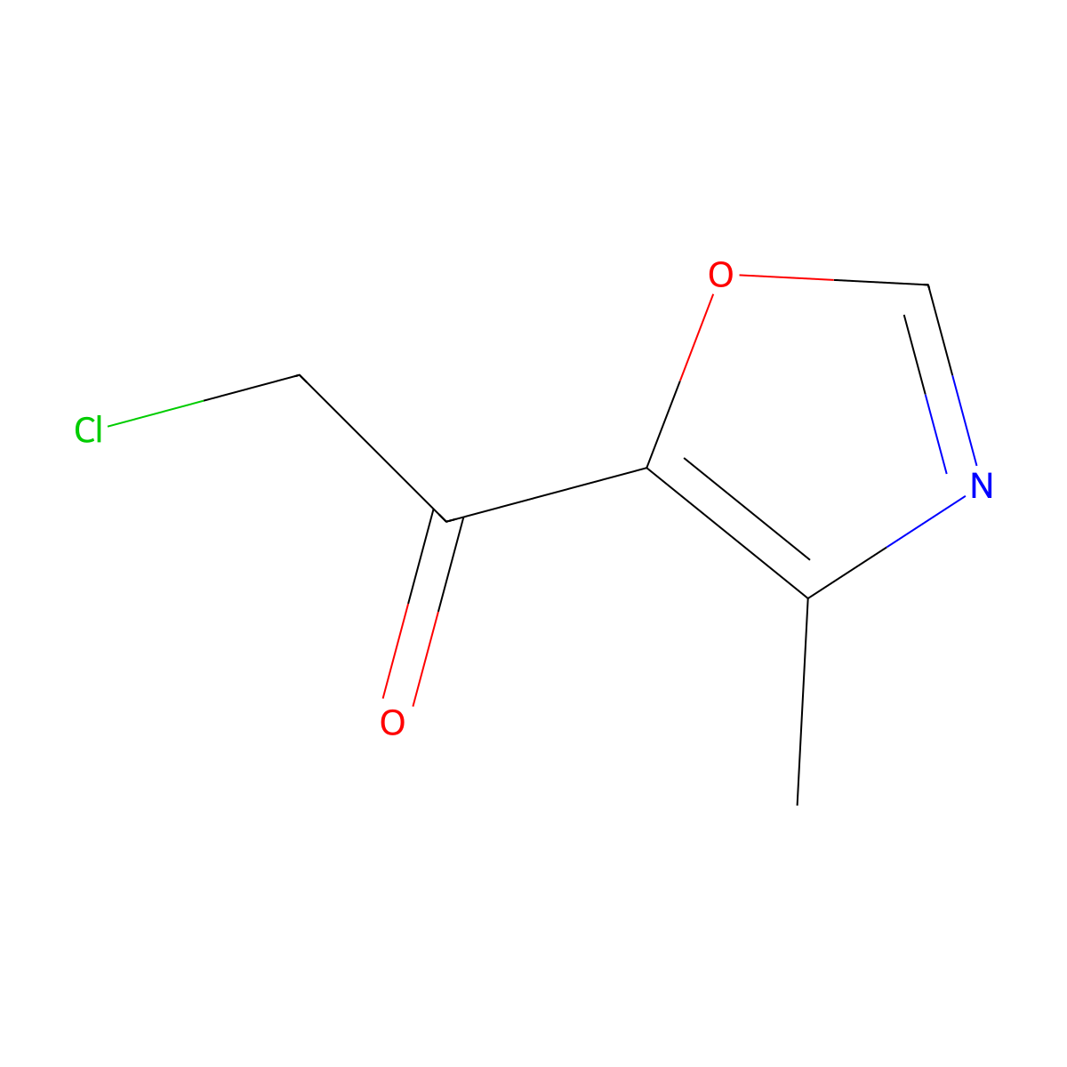 2-Chloro-1-(4-methyl-1,3-oxazol-5-yl)ethan-1-one molecular structure, CAS 1542746-09-7