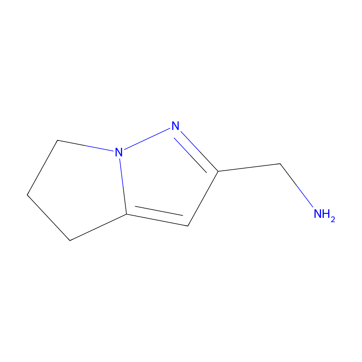 {4H,5H,6H-pyrrolo[1,2-b]pyrazol-2-yl}methanamine molecular structure, CAS 1542759-06-7