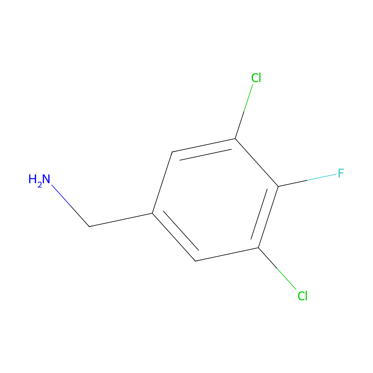 (3,5-Dichloro-4-fluorophenyl)methanamine molecular structure, CAS 1542762-40-2