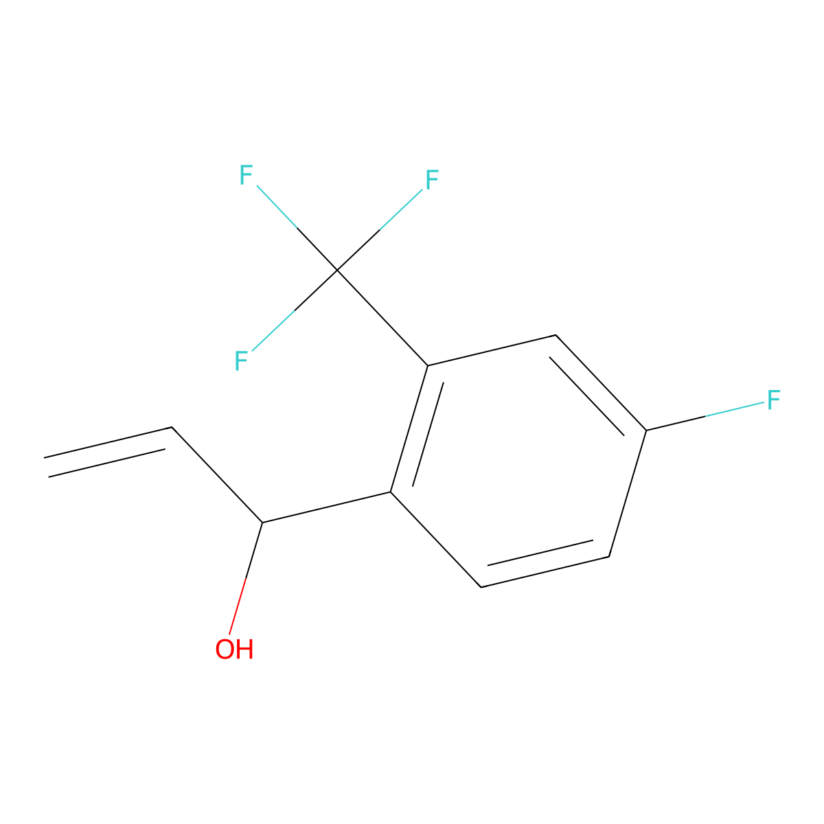 1-[4-Fluoro-2-(trifluoromethyl)phenyl]prop-2-en-1-ol molecular structure, CAS 1542777-40-1