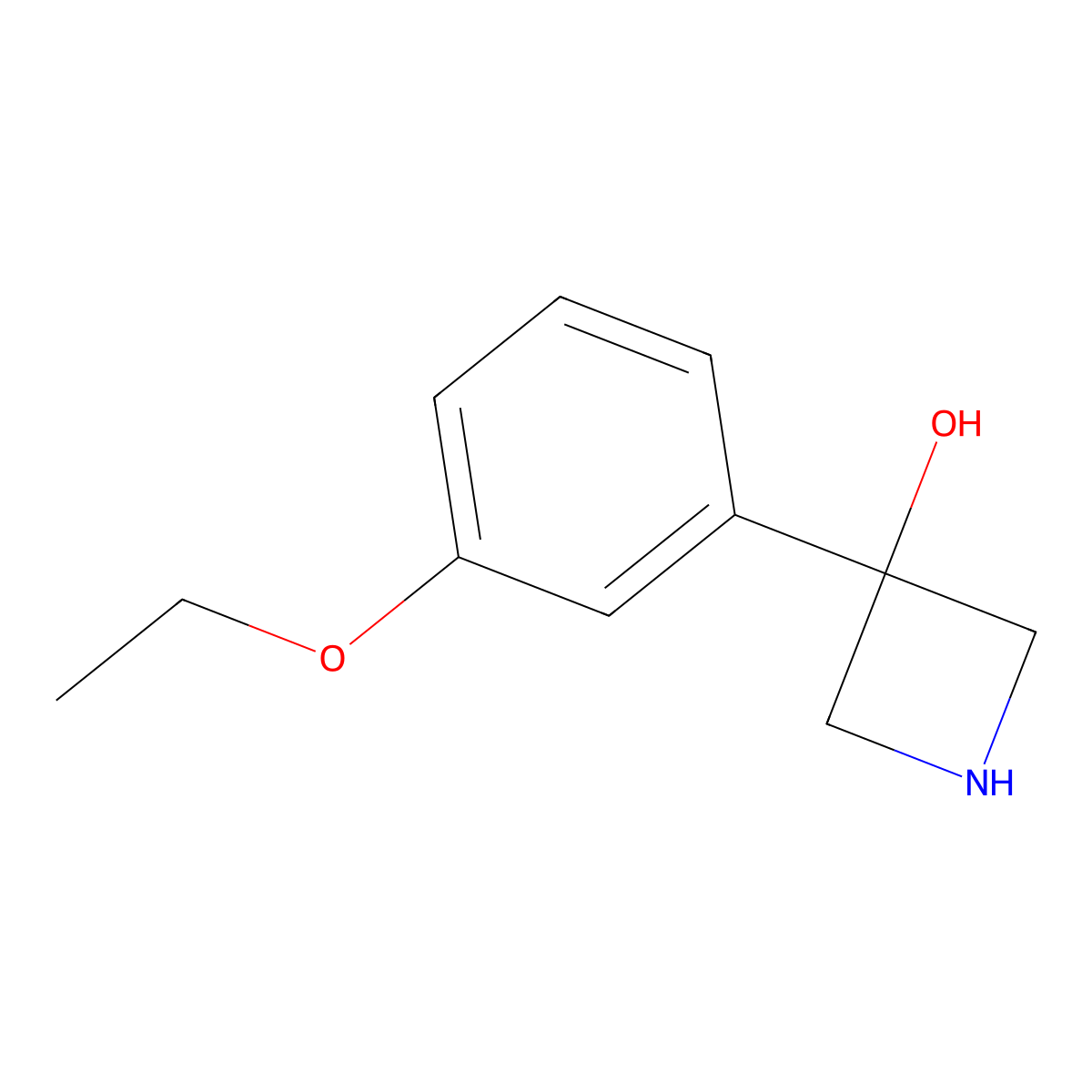 3-(3-Ethoxyphenyl)azetidin-3-ol molecular structure, CAS 1542787-52-9