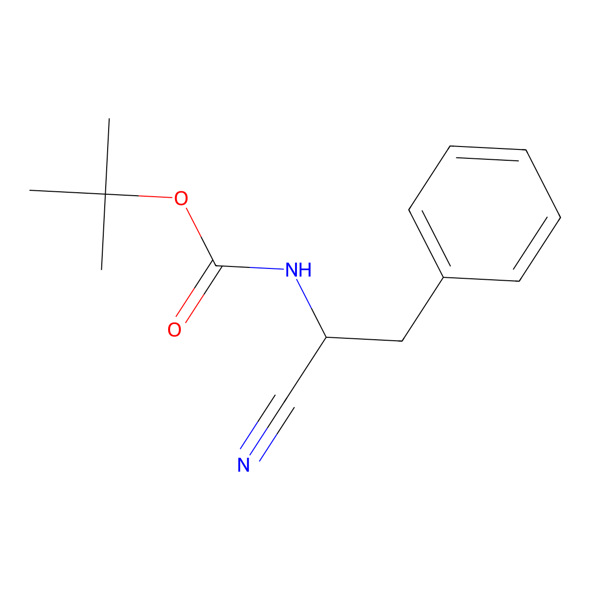 tert-Butyl (1-cyano-2-phenylethyl)carbamate molecular structure, CAS 154279-16-0