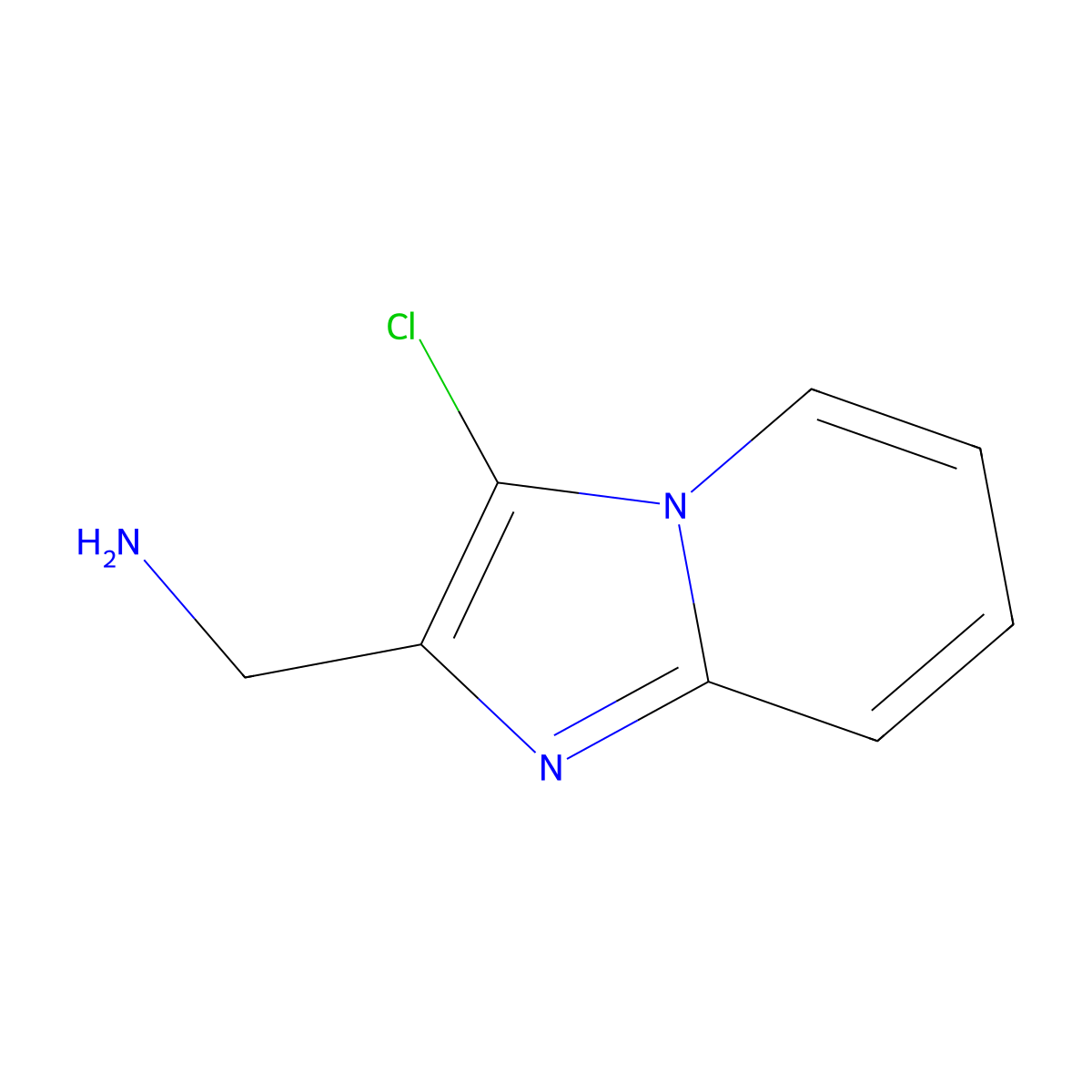(3-Chloroimidazo[1,2-A]pyridin-2-YL)methanamine molecular structure, CAS 1542790-62-4