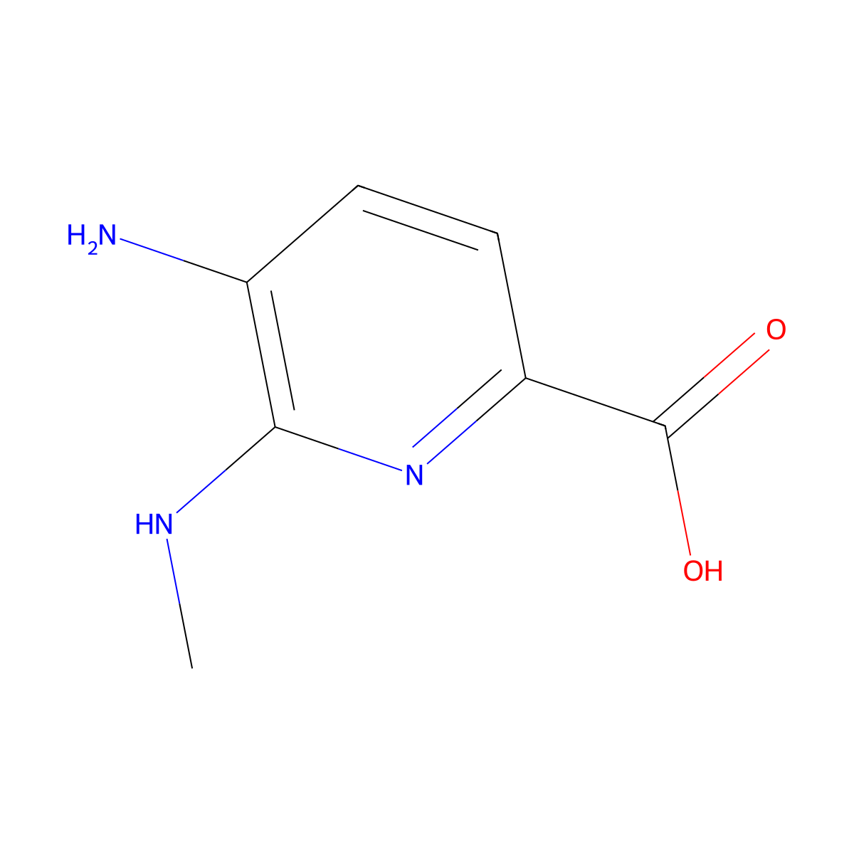 5-Amino-6-(methylamino)pyridine-2-carboxylic acid molecular structure, CAS 1542792-52-8