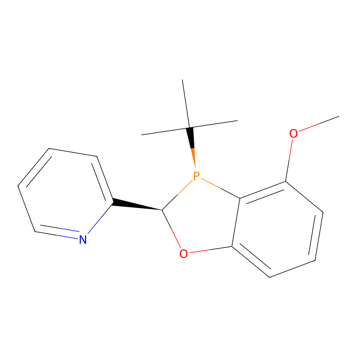 2-((2R,3R)-3-(tert-Butyl)-4-methoxy-2,3-dihydrobenzo[d][1,3]oxaphosphol-2-yl)pyridine molecular structure, CAS 1542796-07-5