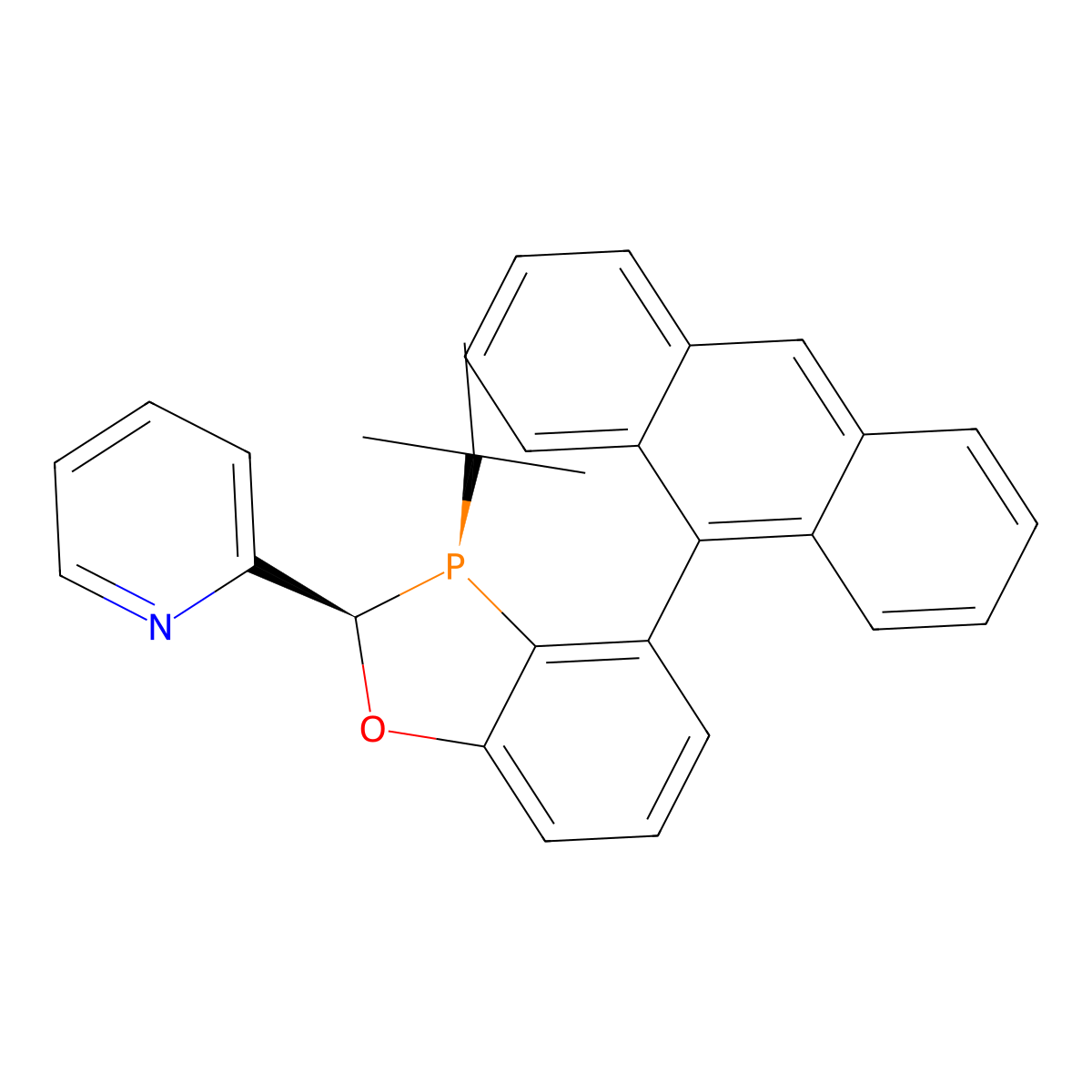 2-((2R,3R)-4-(Anthracen-9-yl)-3-(tert-butyl)-2,3-dihydrobenzo[d][1,3]oxaphosphol-2-yl)pyridine molecular structure, CAS 1542796-14-4