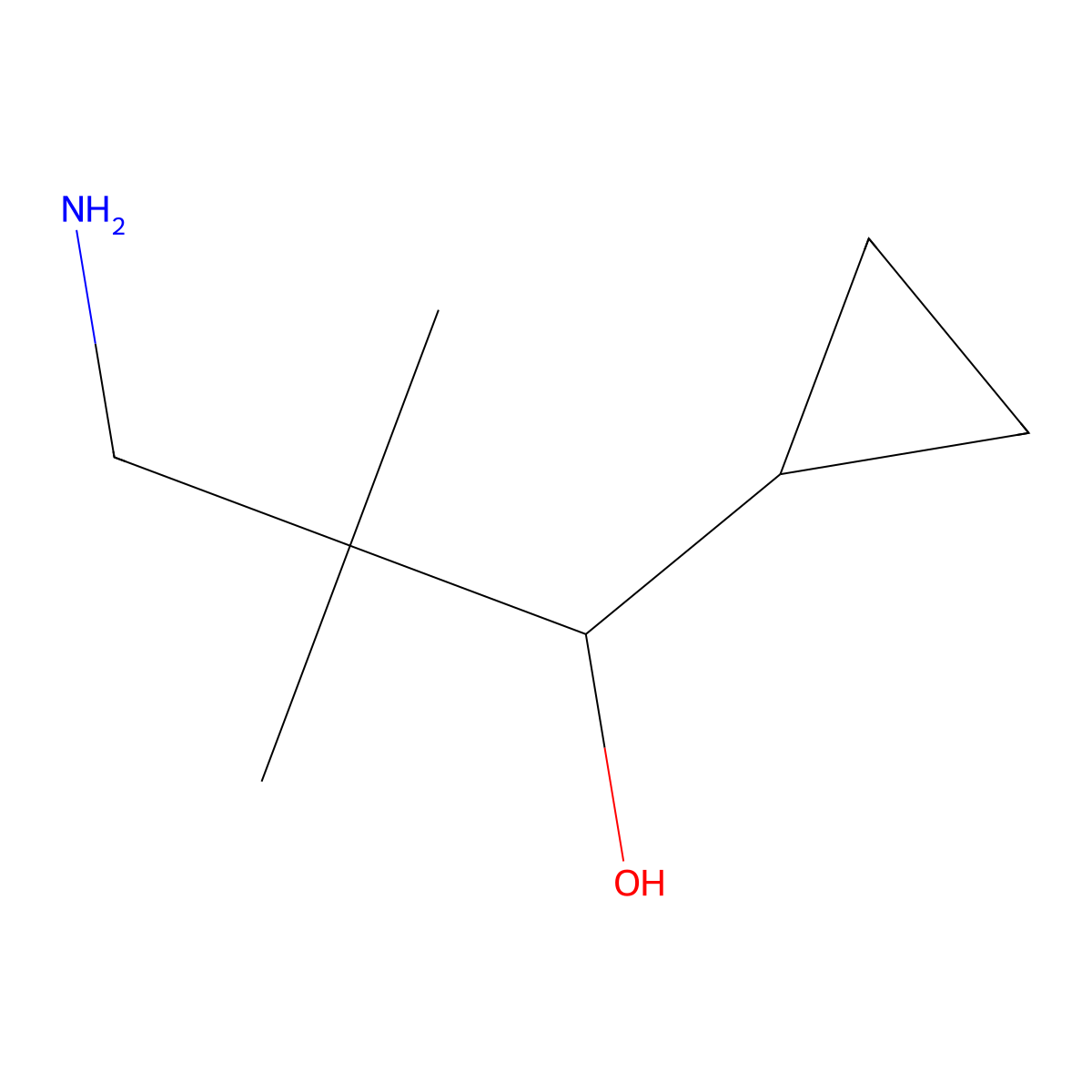 3-Amino-1-cyclopropyl-2,2-dimethylpropan-1-ol molecular structure, CAS 1542802-30-1