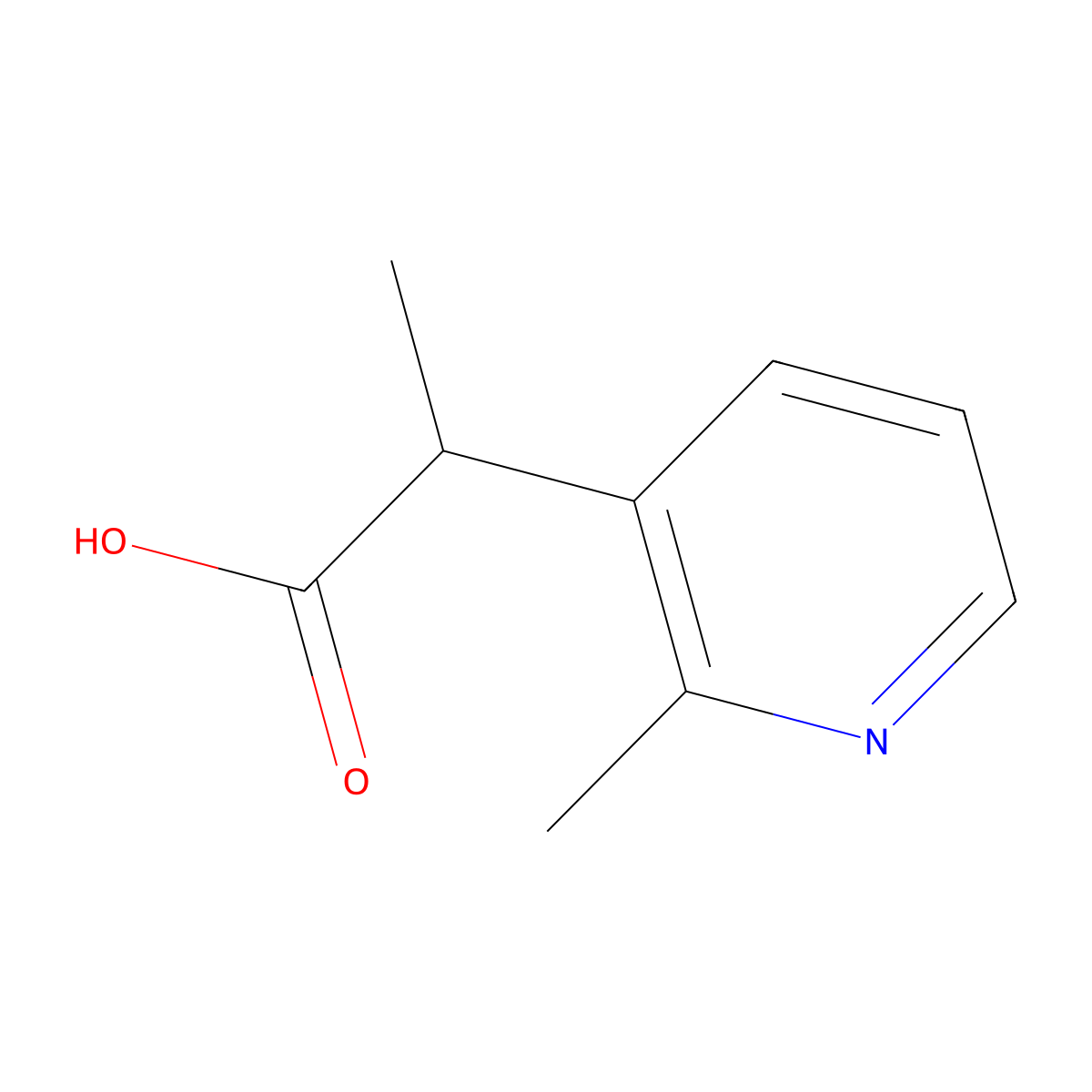 2-(2-Methylpyridin-3-yl)propanoic acid molecular structure, CAS 1542813-34-2