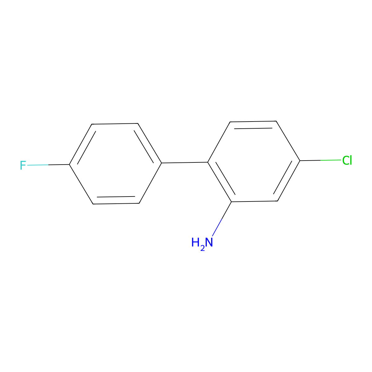 4-Chloro-4'-fluorobiphenyl-2-amine molecular structure, CAS 1542823-01-7