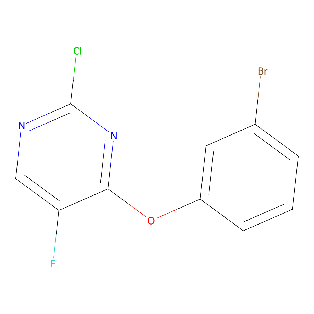 4-(3-Bromophenoxy)-2-chloro-5-fluoropyrimidine molecular structure, CAS 1542833-32-8