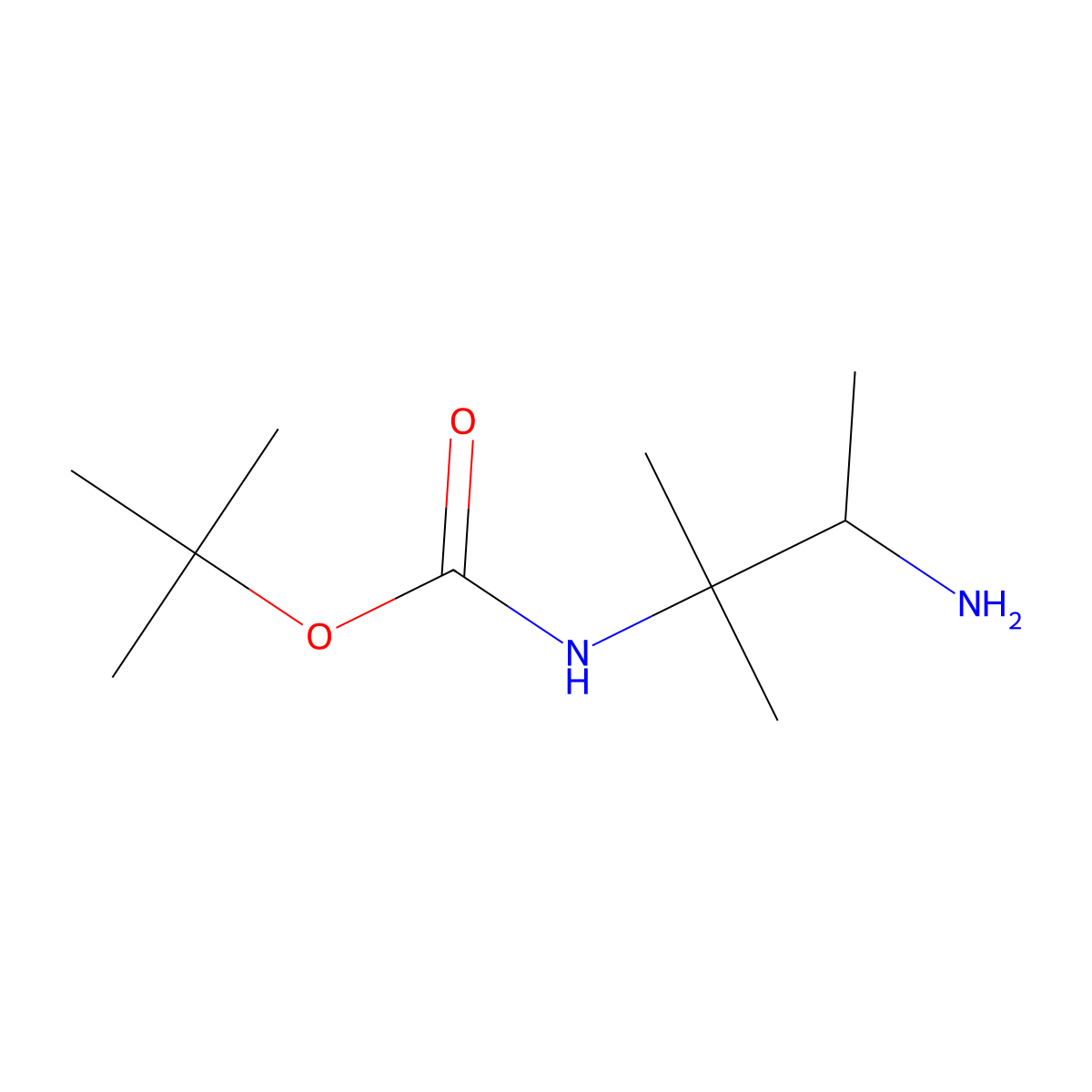 tert-butyl N-(3-amino-2-methylbutan-2-yl)carbamate molecular structure, CAS 1542847-28-8