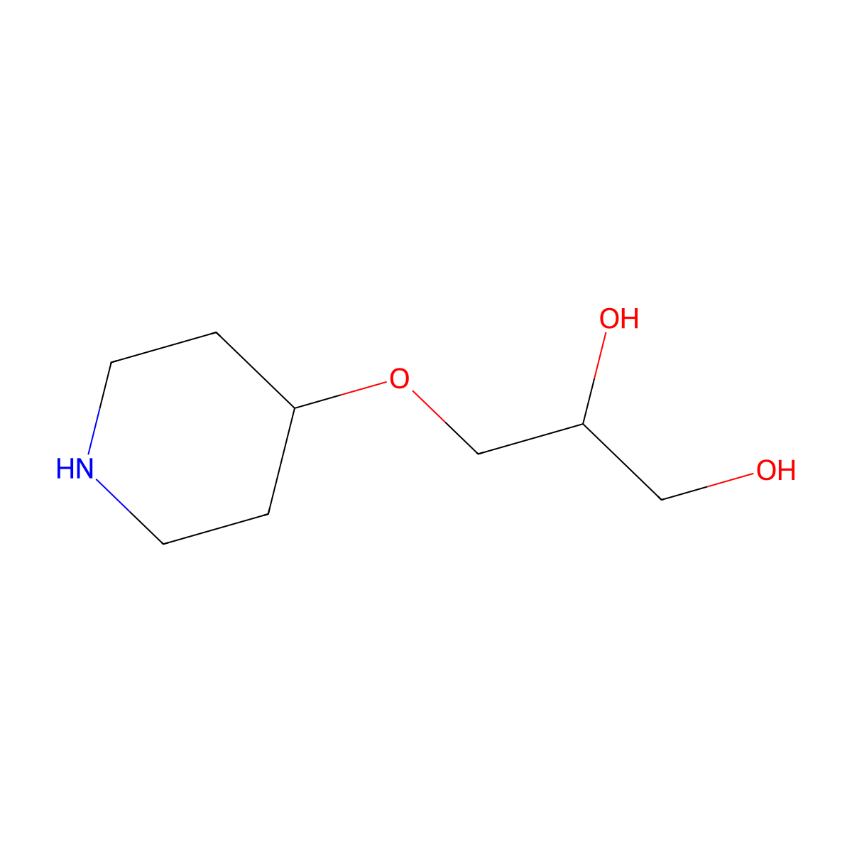 3-(4-piperidinyloxy)-1,2-Propanediol molecular structure, CAS 1542847-52-8