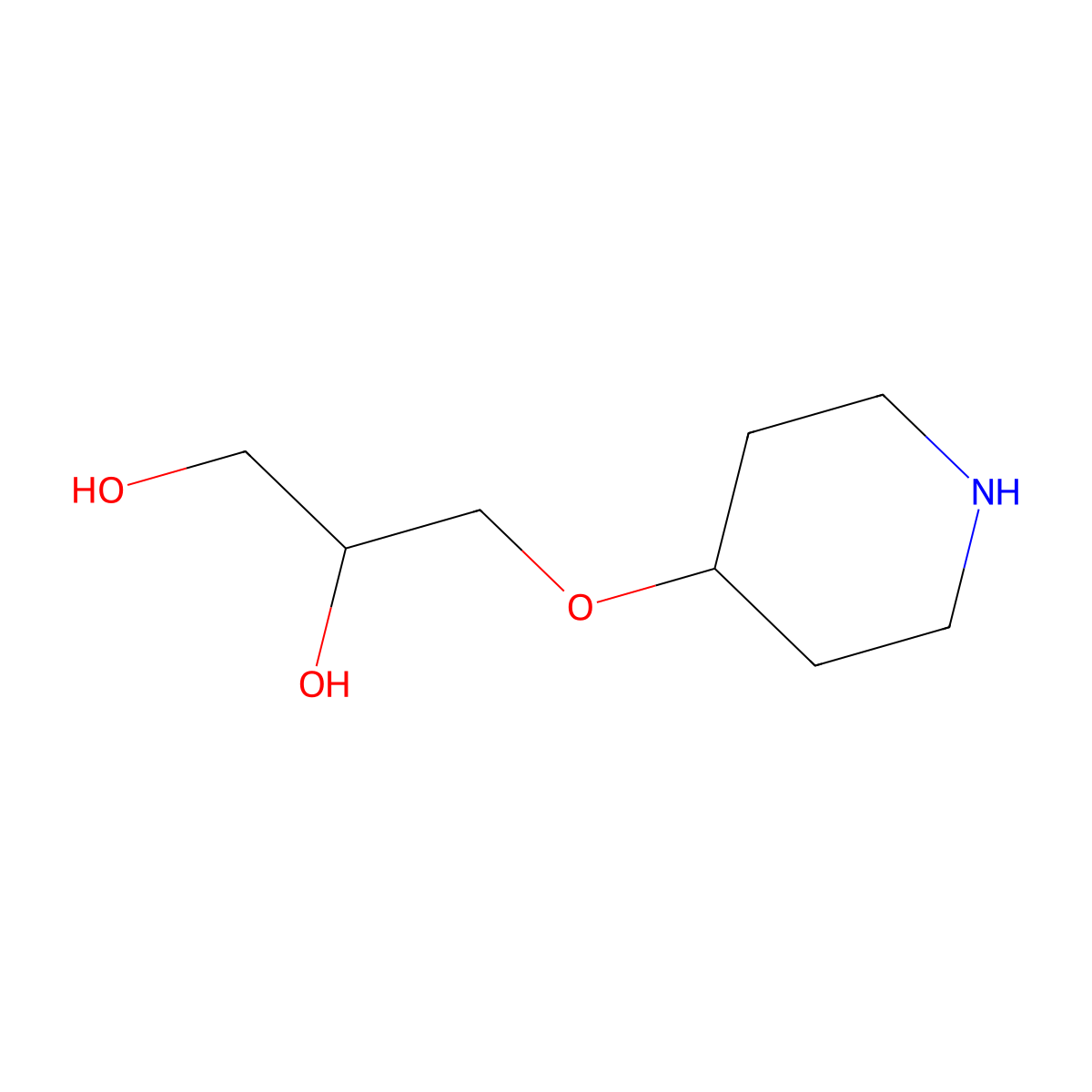 3-(4-piperidinyloxy)-1,2-Propanediol molecular structure, CAS 1542847-52-8