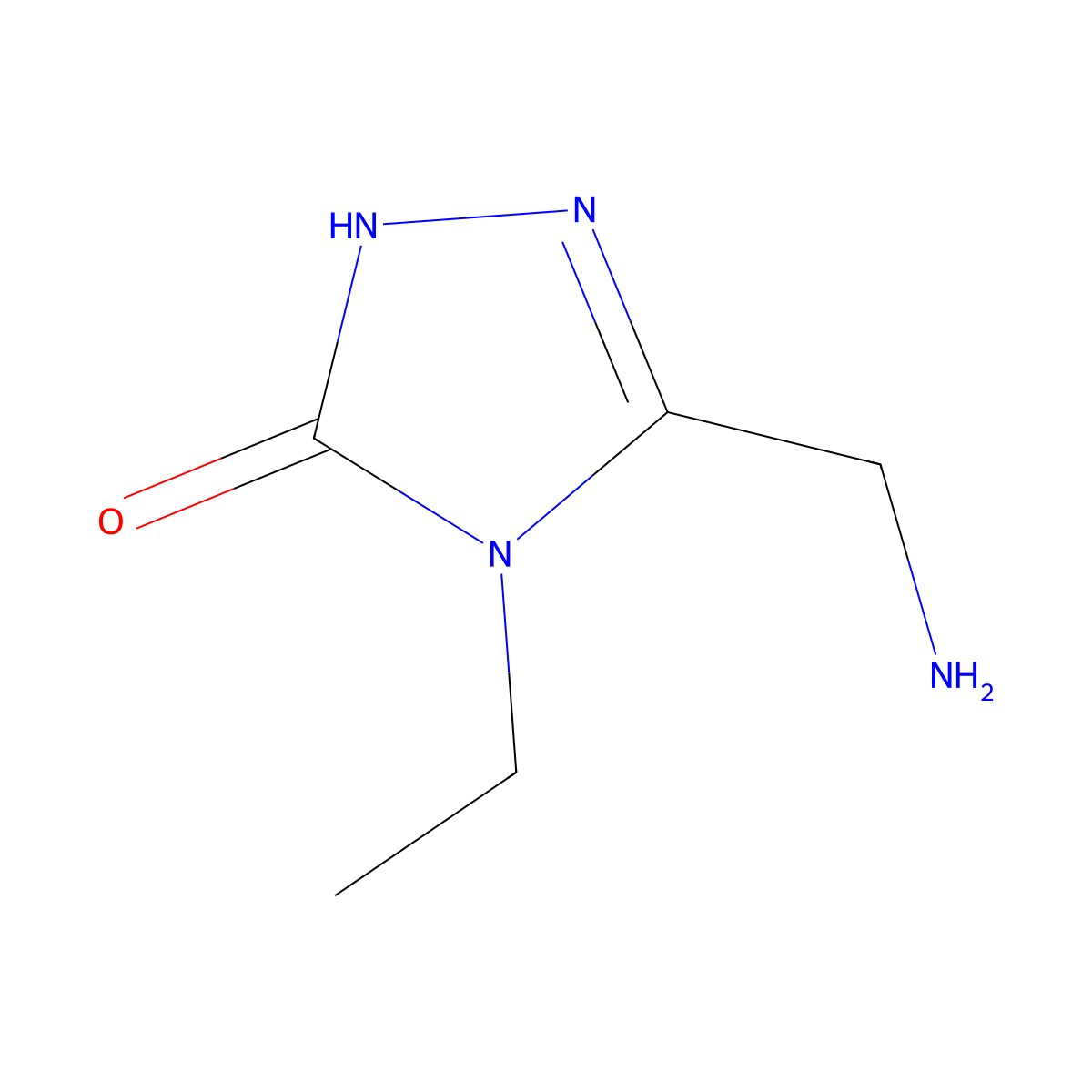 3-(aminomethyl)-4-ethyl-4,5-dihydro-1H-1,2,4-triazol-5-one molecular structure, CAS 1542848-49-6