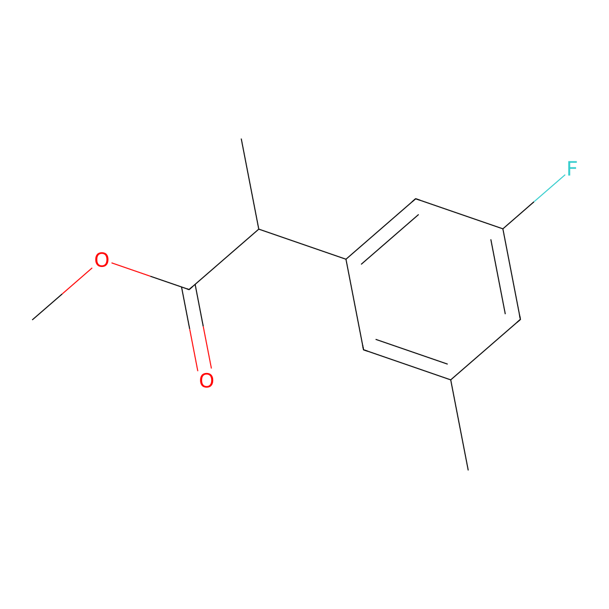Methyl 2-(3-fluoro-5-methylphenyl)propanoate molecular structure, CAS 1542849-70-6