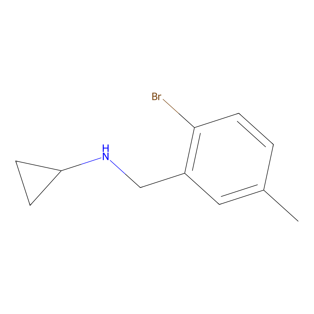 N-[(2-bromo-5-methylphenyl)methyl]cyclopropanamine molecular structure, CAS 1542858-27-4