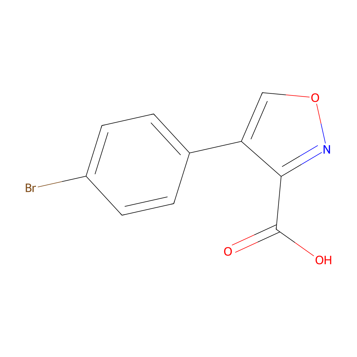 4-(4-Bromophenyl)-1,2-oxazole-3-carboxylic acid molecular structure, CAS 1542864-50-5