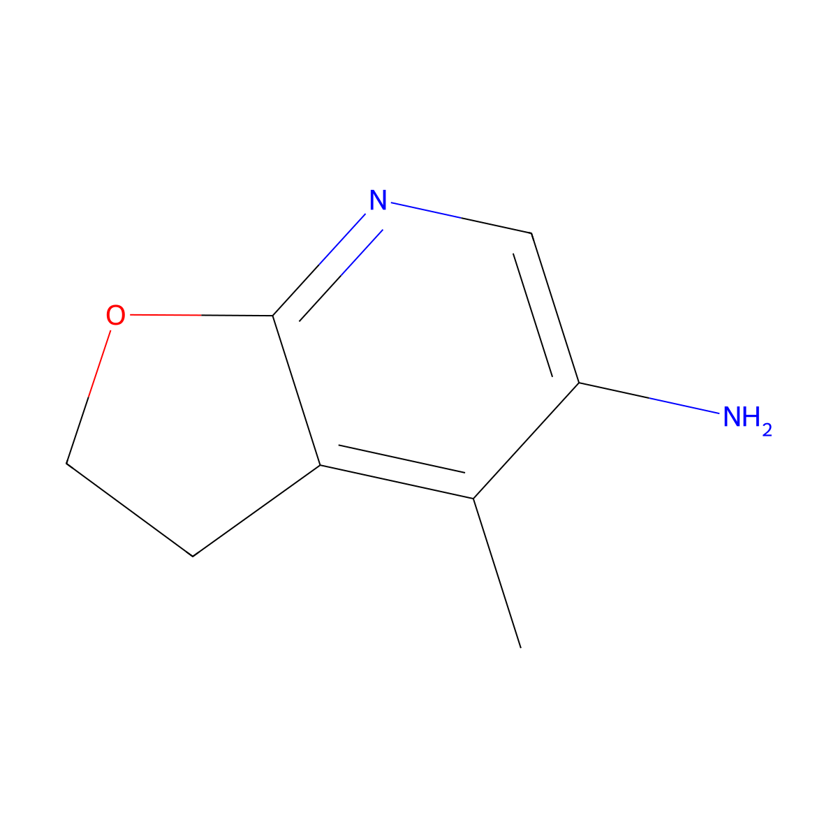 4-Methyl-2,3-dihydrofuro[2,3-B]pyridin-5-amine molecular structure, CAS 1542872-87-6