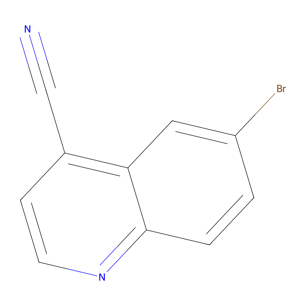 6-Bromoquinoline-4-carbonitrile molecular structure, CAS 1542874-14-5