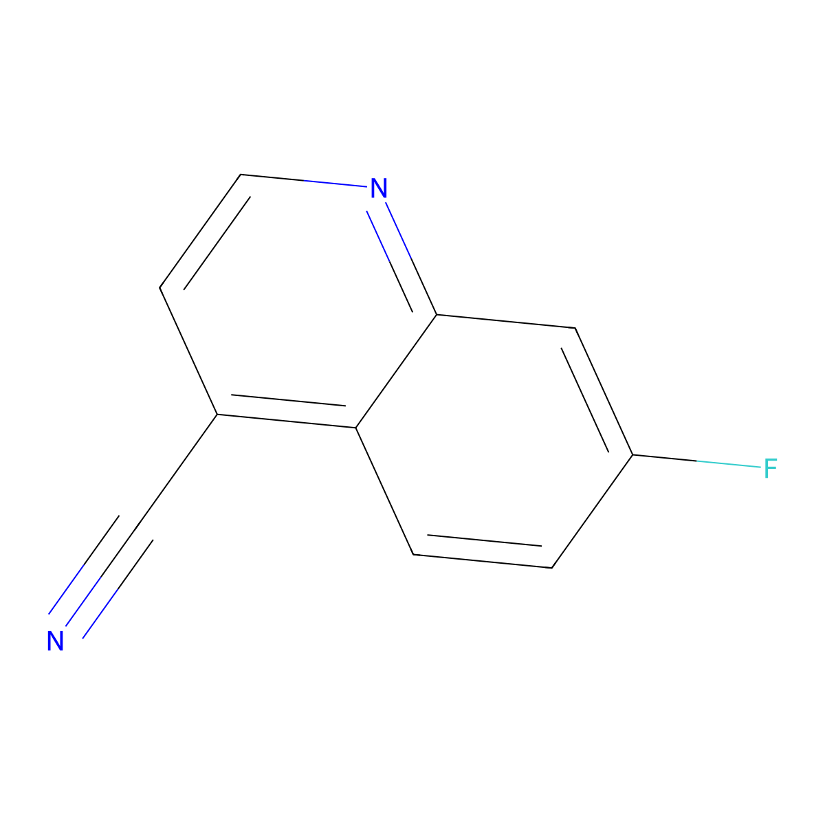 7-Fluoroquinoline-4-carbonitrile molecular structure, CAS 1542877-13-3