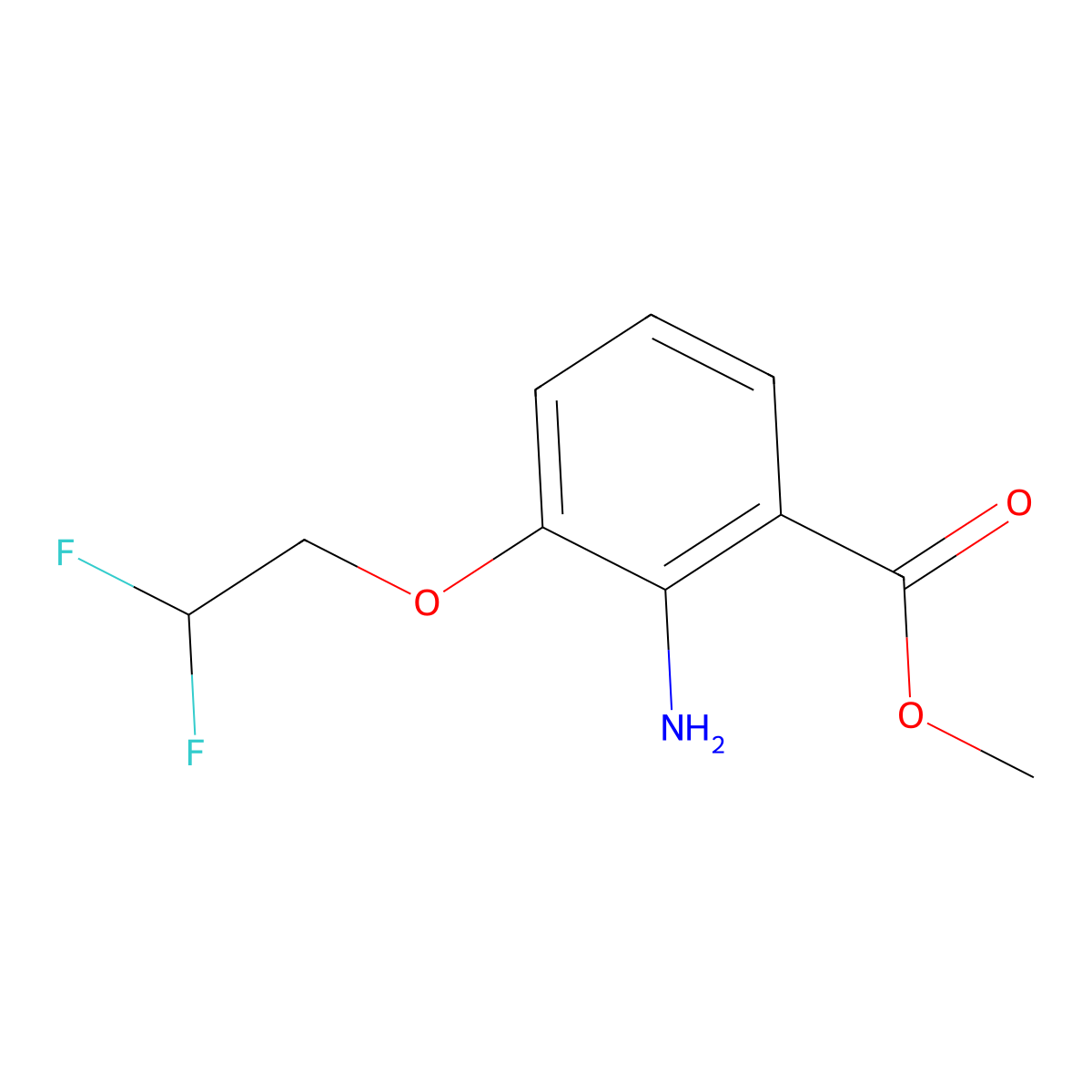 Methyl 2-amino-3-(2,2-difluoroethoxy)benzoate molecular structure, CAS 1542883-62-4
