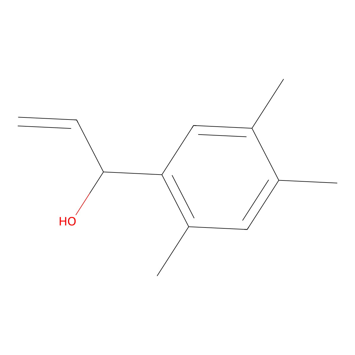 1-(2,4,5-Trimethylphenyl)prop-2-en-1-ol molecular structure, CAS 1542899-76-2