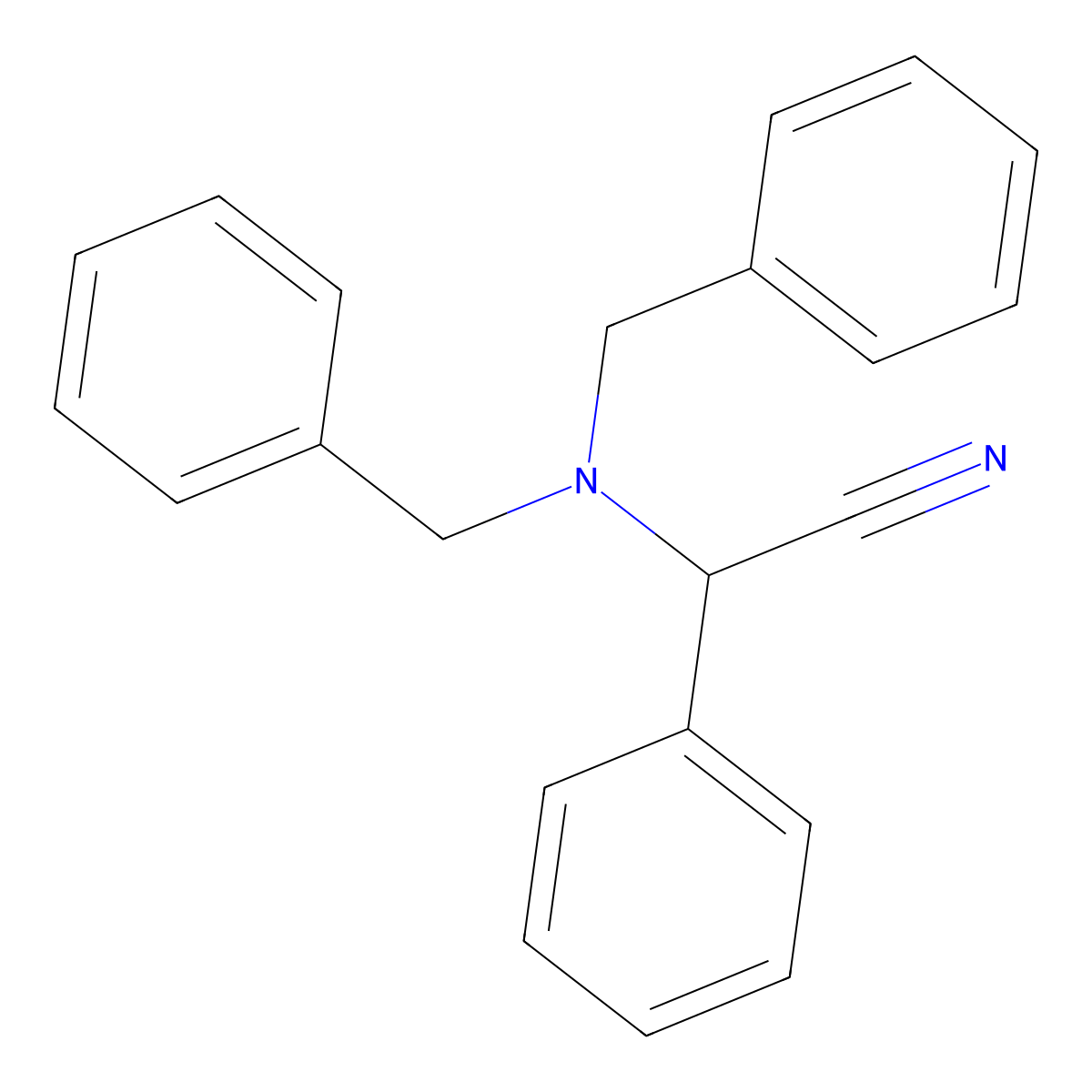 2-(Dibenzylamino)-2-phenylacetonitrile molecular structure, CAS 15429-22-8