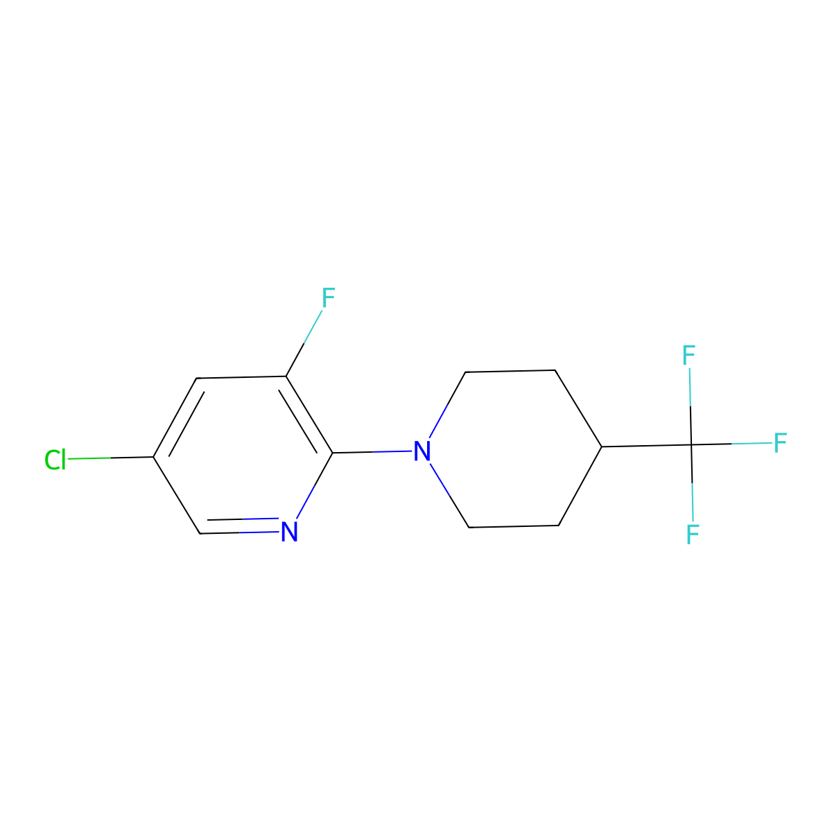 5-Chloro-3-fluoro-2-[4-(trifluoromethyl)piperidin-1-yl]pyridine molecular structure, CAS 1542902-11-3