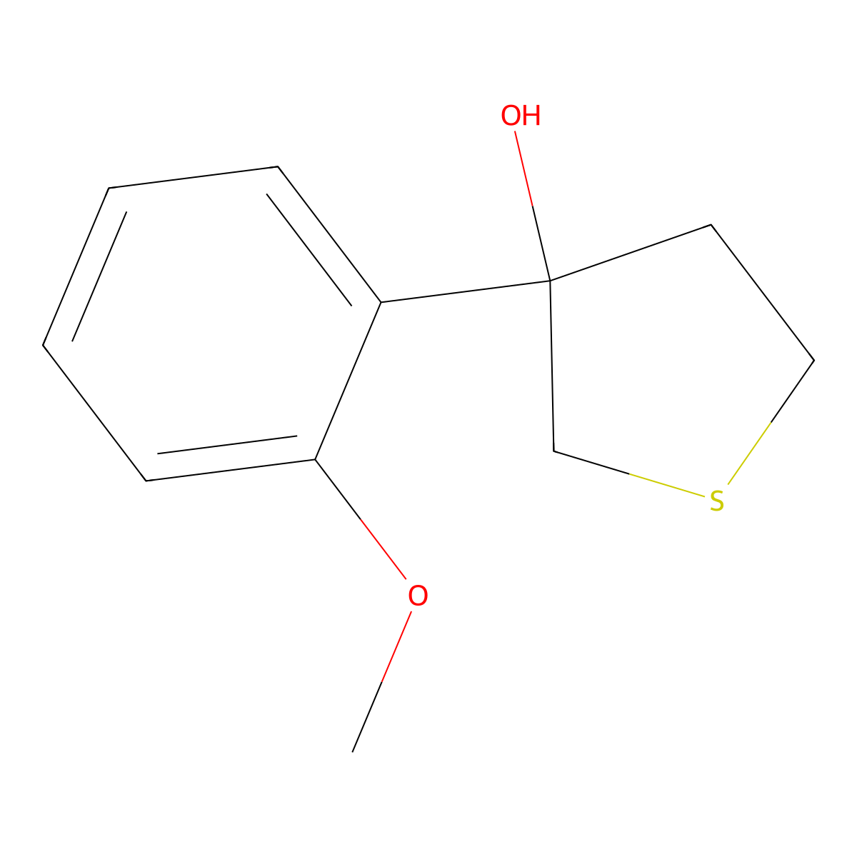 3-(2-Methoxyphenyl)thiolan-3-ol molecular structure, CAS 1542906-67-1
