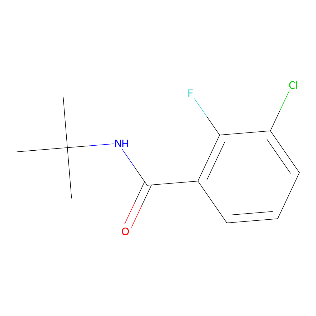 3-Chloro-N-(1,1-dimethylethyl)-2-fluorobenzamide molecular structure, CAS 1542908-33-7