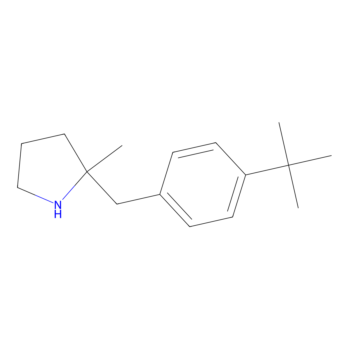 2-[(4-Tert-butylphenyl)methyl]-2-methylpyrrolidine molecular structure, CAS 1542926-57-7