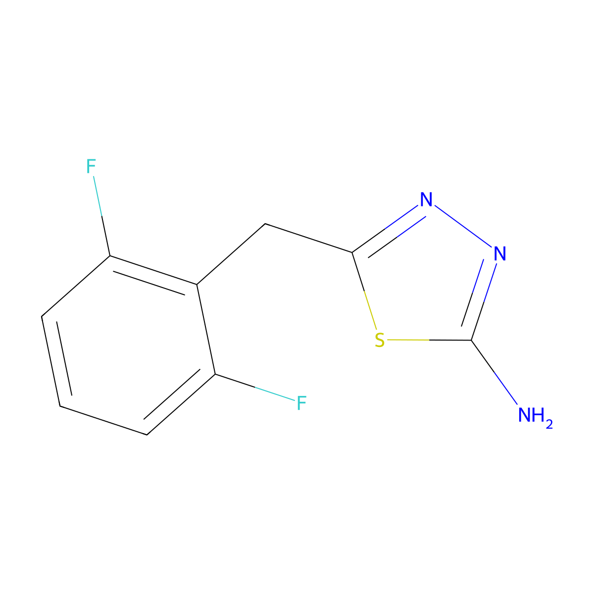 5-[(2,6-Difluorophenyl)methyl]-1,3,4-thiadiazol-2-amine molecular structure, CAS 1542932-82-0
