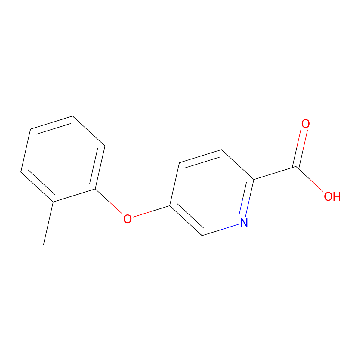 5-(2-Methylphenoxy)pyridine-2-carboxylic acid molecular structure, CAS 1542935-15-8