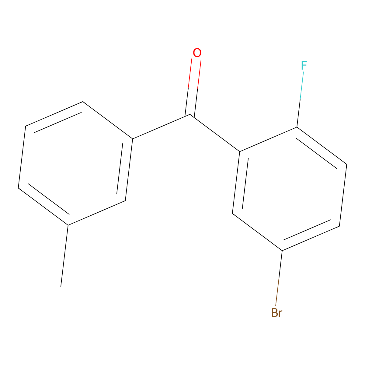 Methanone, (5-bromo-2-fluorophenyl)(3-methylphenyl)- molecular structure, CAS 1542941-81-0
