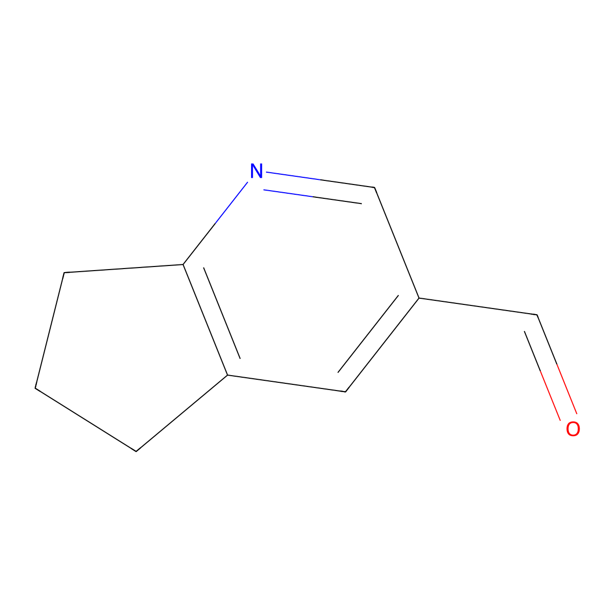 5H,6H,7H-cyclopenta(b)pyridine-3-carbaldehyde molecular structure, CAS 1542944-19-3