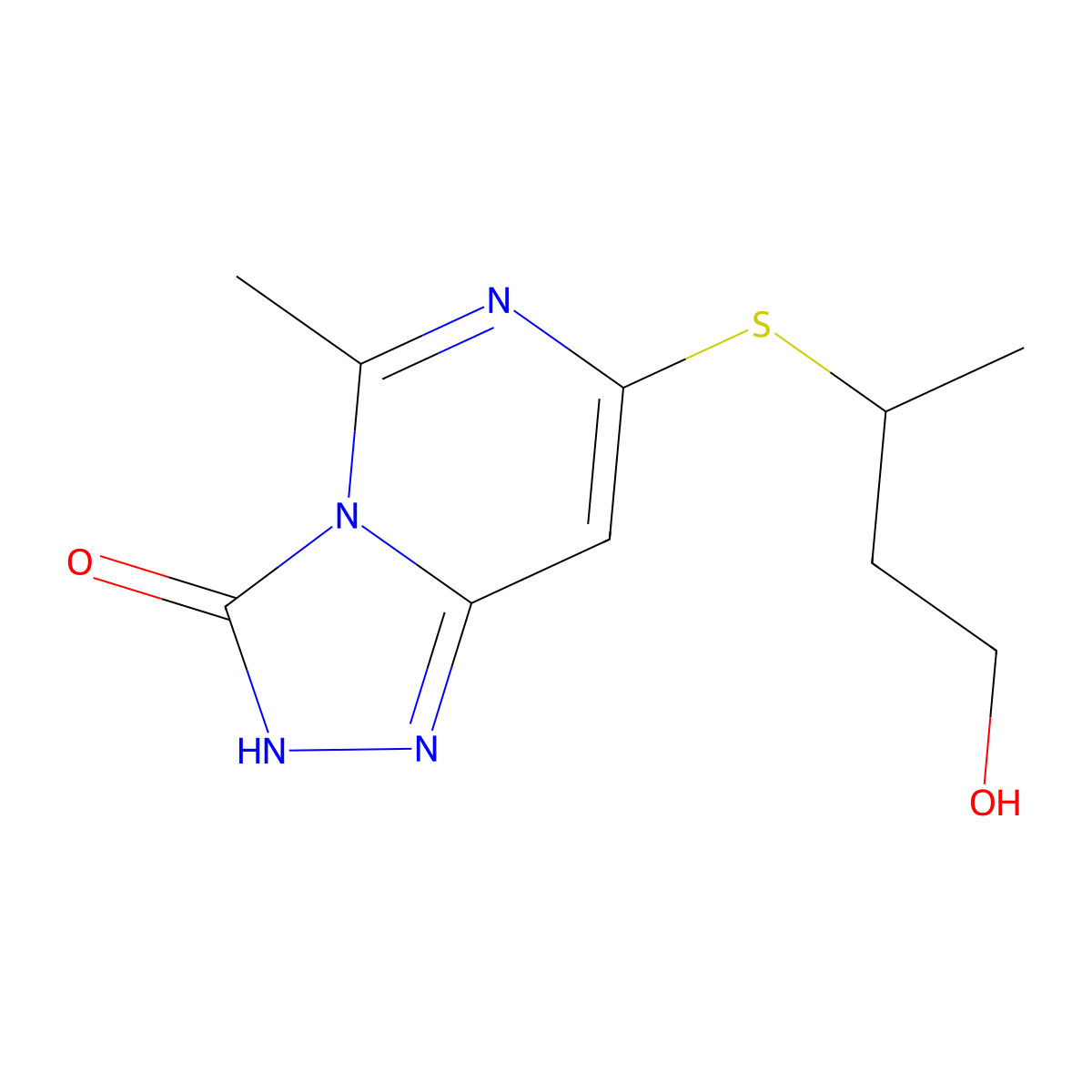 7-[(4-Hydroxybutan-2-yl)sulfanyl]-5-methyl-2h,3h-[1,2,4]triazolo[4,3-c]pyrimidin-3-one molecular structure, CAS 1542944-64-8