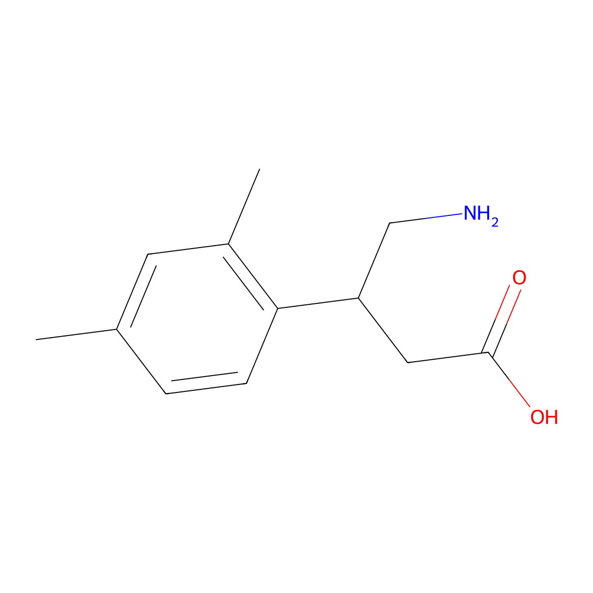 4-Amino-3-(2,4-dimethylphenyl)butanoic acid molecular structure, CAS 1542948-82-2