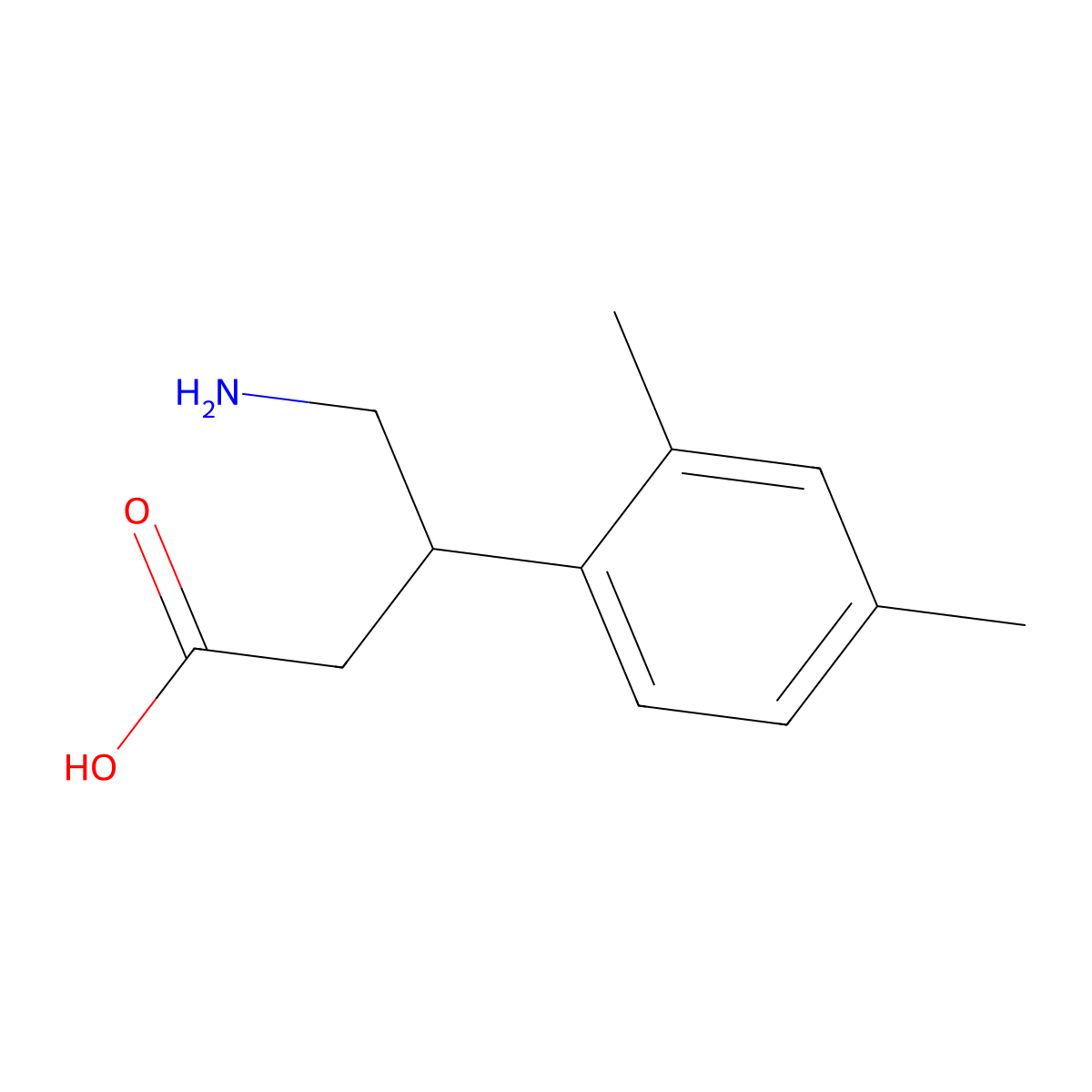 4-Amino-3-(2,4-dimethylphenyl)butanoic acid molecular structure, CAS 1542948-82-2